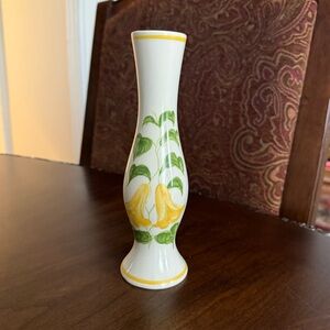 Vintage 1981 F.T.D.A. Ceramic Hand-Painted Honeysuckle Bud Vase; Secla -Portugal